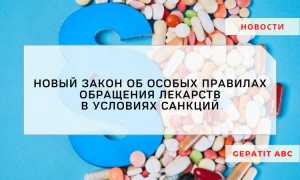 Законопроект о правилах обращения лекарств при санкциях