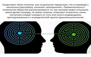 Психологические механизмы социальной перцепции
