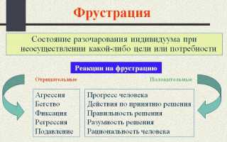 Фрустрация — это эмоциональное состояние характеризующееся как