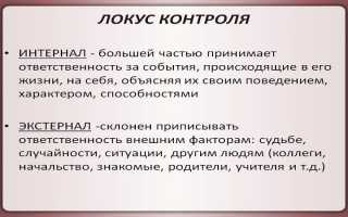 Локус контроля: внешний, внутренний